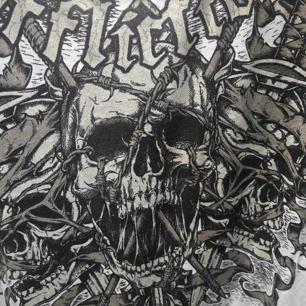 Affliction Black and White Skull Graphic Tees - Picture 7 of 8